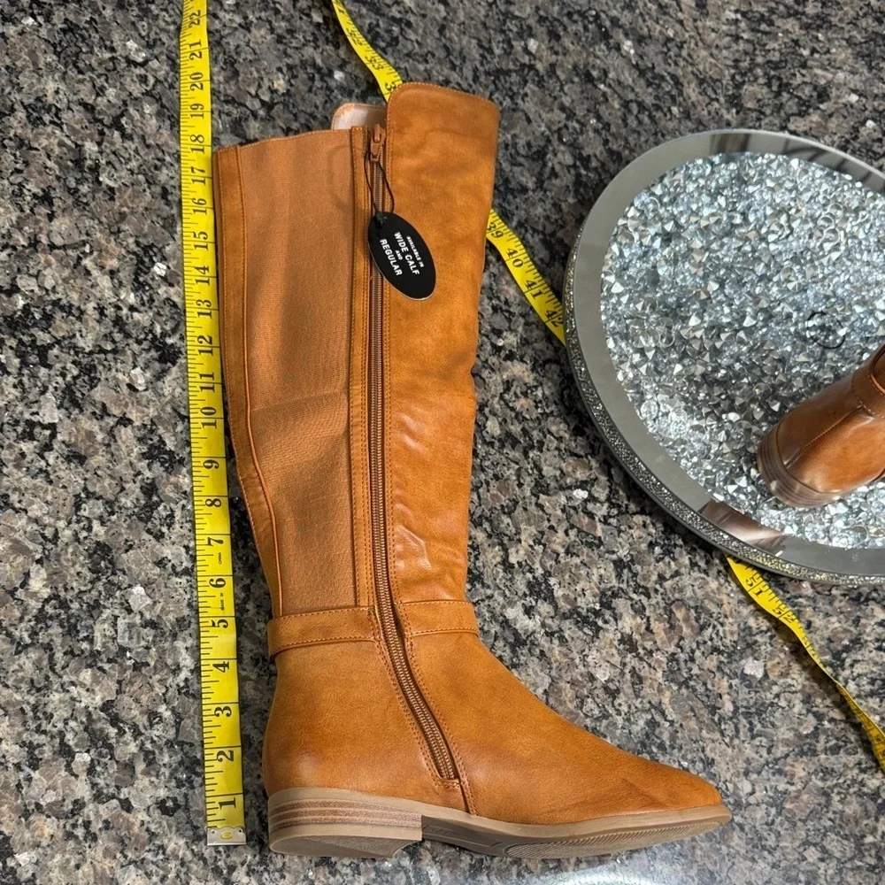 Style & Co. Women's Brown Over the Knee Boots with elastic stretch NWT 6